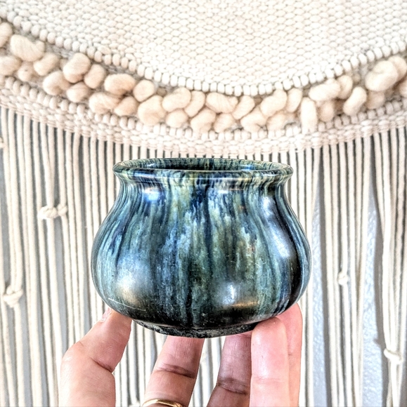 Vintage Ceramic Small Bowl – Arizona Pottery – Handcrafted Glazed Blues & Green - Picture 1 of 7